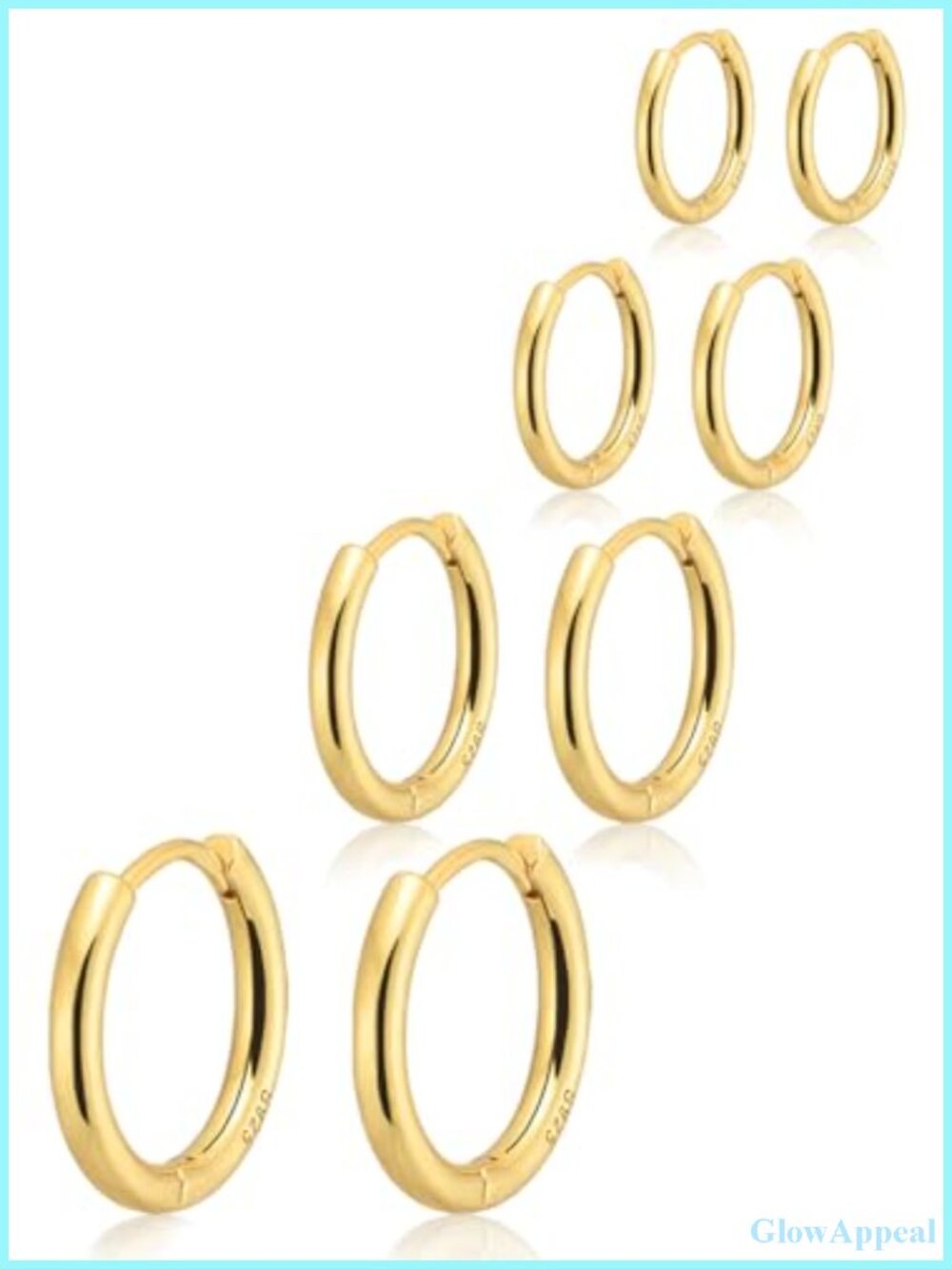 14K Gold Plated Small Hoop Earrings Set for Women Men Hypoallergenic for